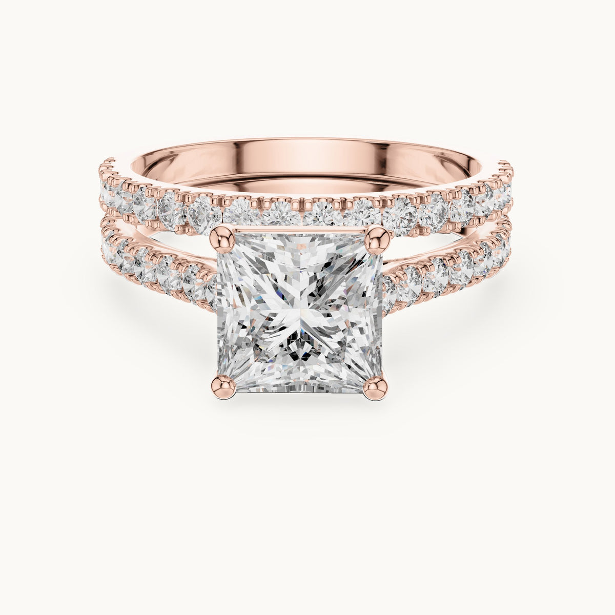 Princess Cut Lab Grown Diamond Solitaire Ring, 2.46ct Total, Solid Gold