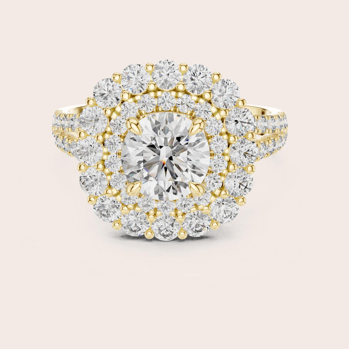 Round Cut Lab Grown Diamond Solitaire Ring, 2.41ct Total, Solid Gold