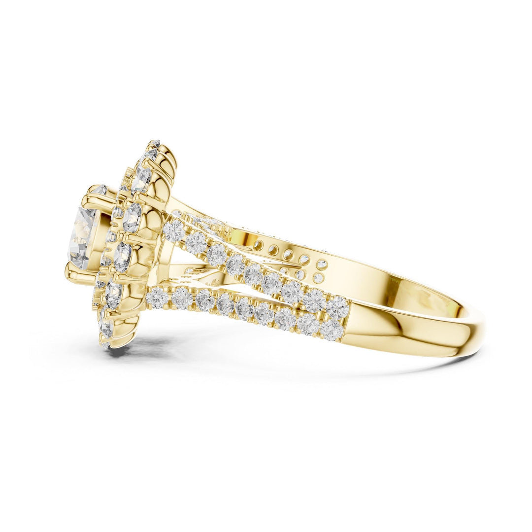 Round Cut Lab Grown Diamond Solitaire Ring, 2.41ct Total, Solid Gold
