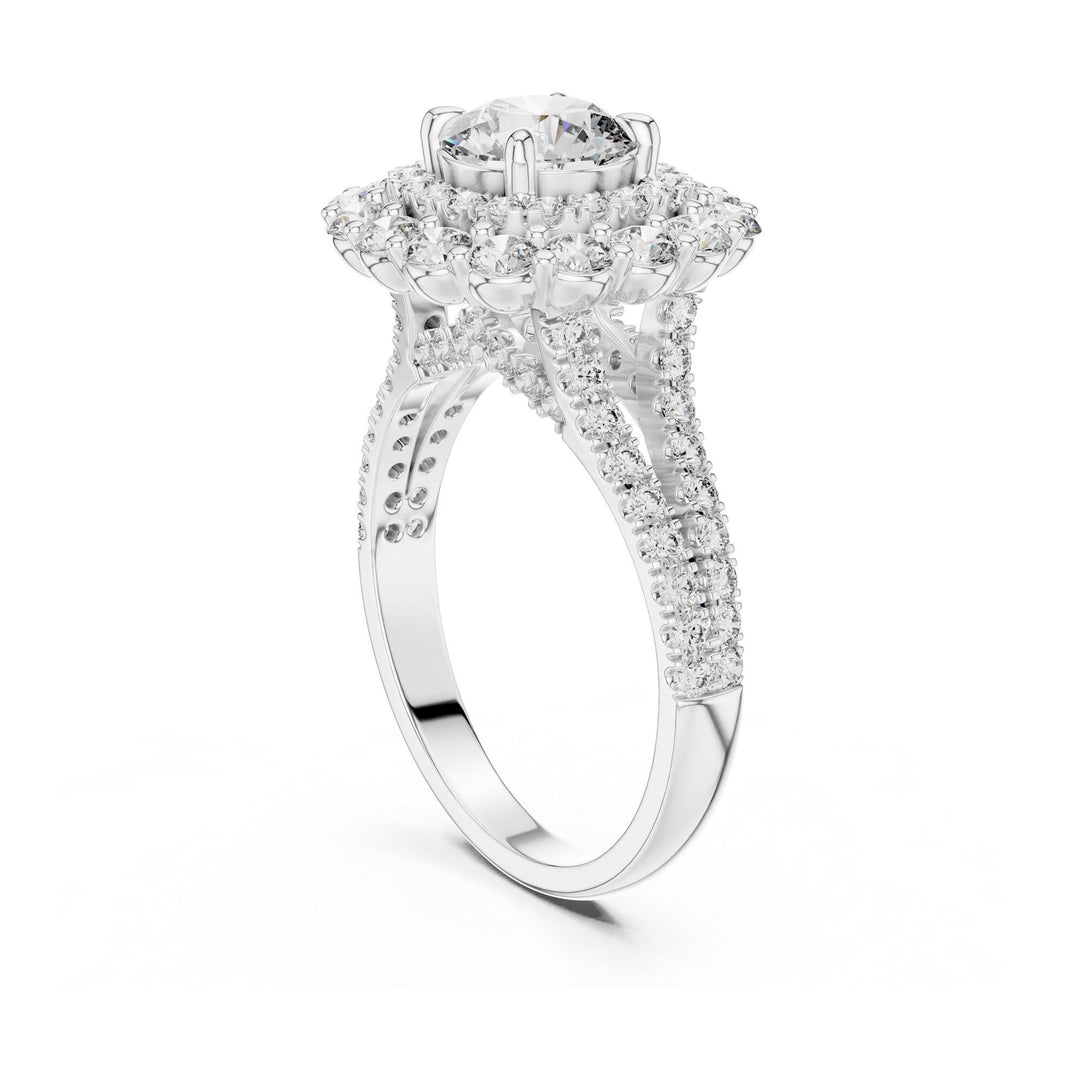Round Cut Lab Grown Diamond Solitaire Ring, 2.41ct Total, Solid Gold