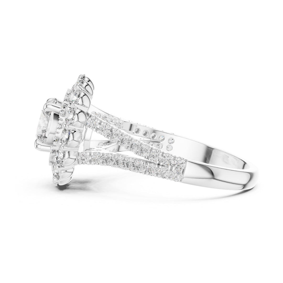 Round Cut Lab Grown Diamond Solitaire Ring, 2.41ct Total, Solid Gold