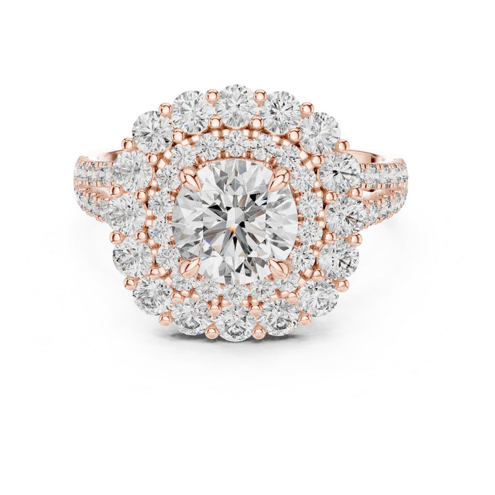 Round Cut Lab Grown Diamond Solitaire Ring, 2.41ct Total, Solid Gold