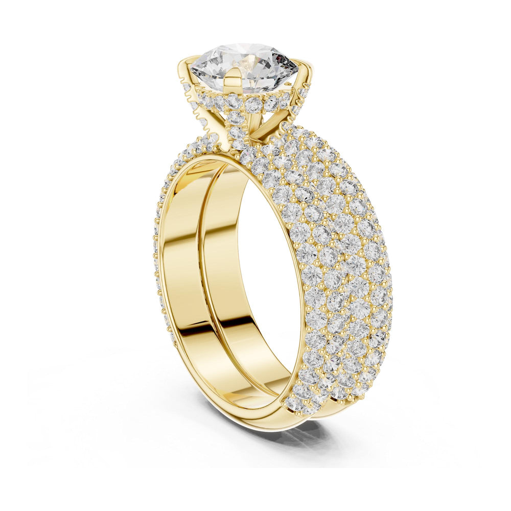 Round Cut Lab Grown Diamond Solitaire Ring, 3.57ct Total, Solid Gold
