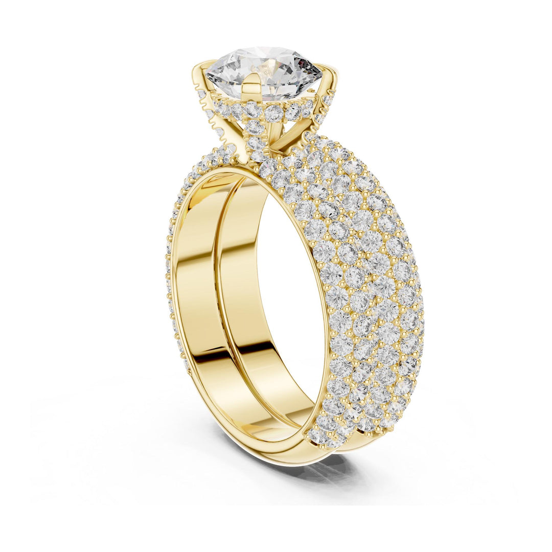 Round Cut Lab Grown Diamond Solitaire Ring, 3.57ct Total, Solid Gold