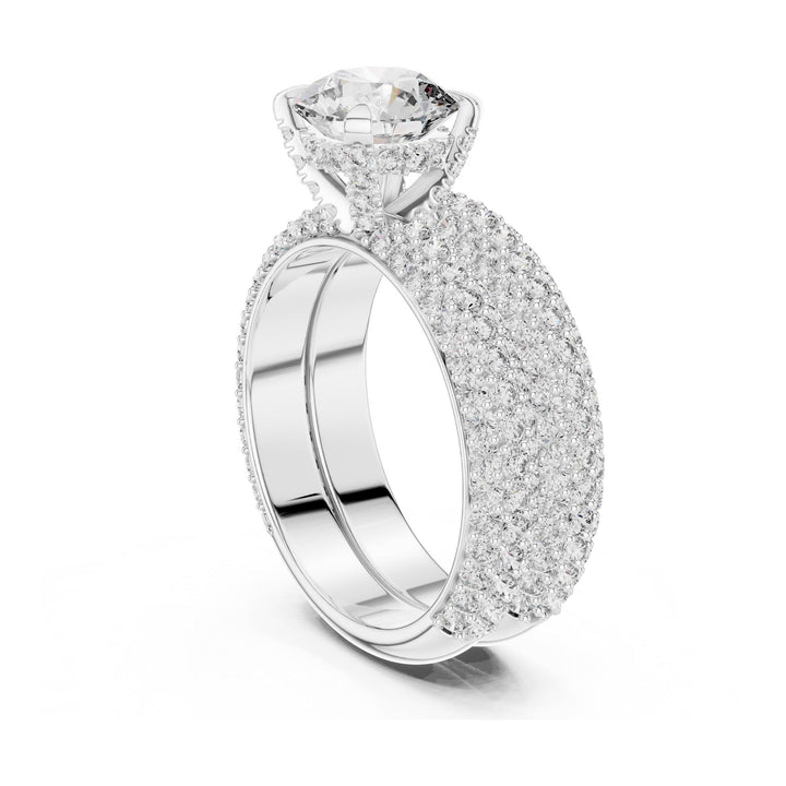 Round Cut Lab Grown Diamond Solitaire Ring, 3.57ct Total, Solid Gold