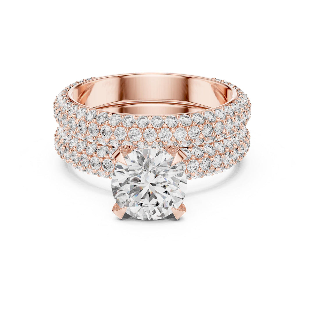Round Cut Lab Grown Diamond Solitaire Ring, 3.57ct Total, Solid Gold
