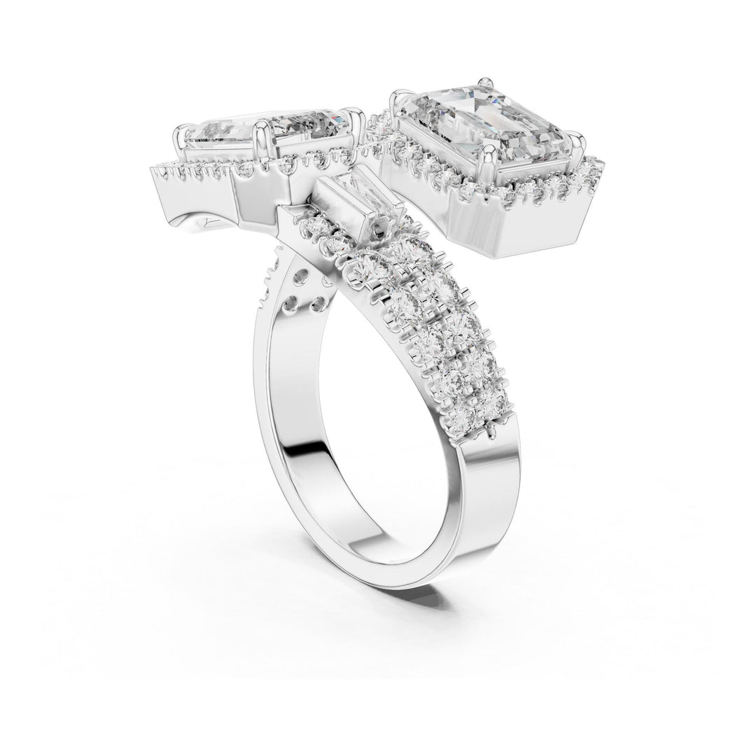Emerald Cut Lab Grown Diamond Solitaire Ring, 3.69ct Total, Solid Gold