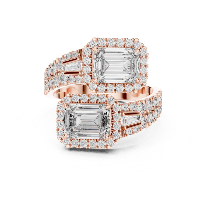 Emerald Cut Lab Grown Diamond Solitaire Ring, 3.69ct Total, Solid Gold