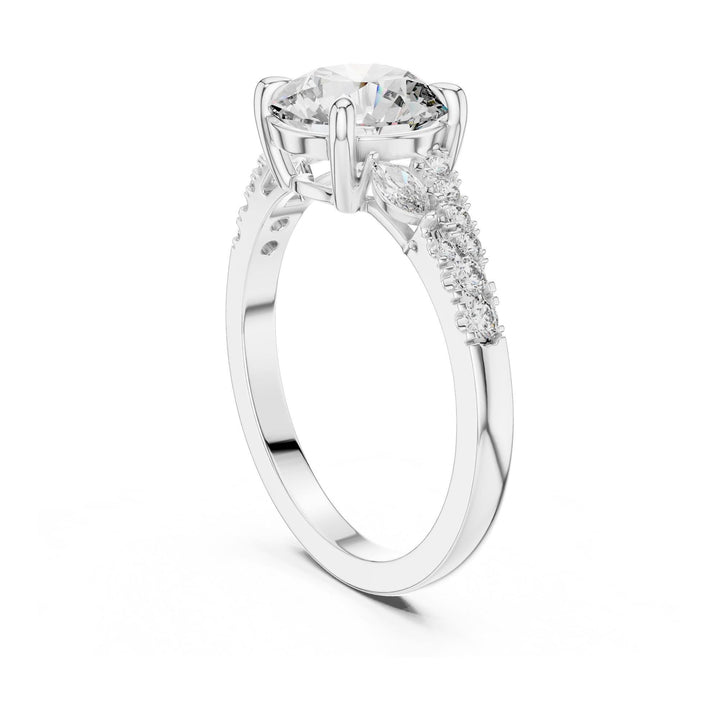 Round Cut Lab Grown Diamond Solitaire Ring, 2.27ct Total, Solid Gold