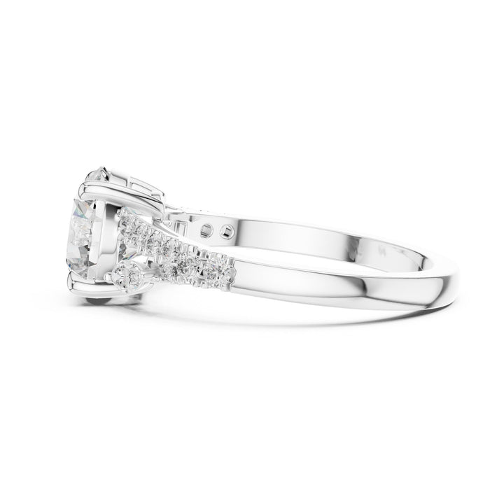 Round Cut Lab Grown Diamond Solitaire Ring, 2.27ct Total, Solid Gold