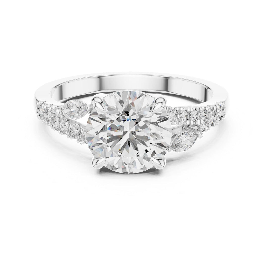 Round Cut Lab Grown Diamond Solitaire Ring, 2.27ct Total, Solid Gold