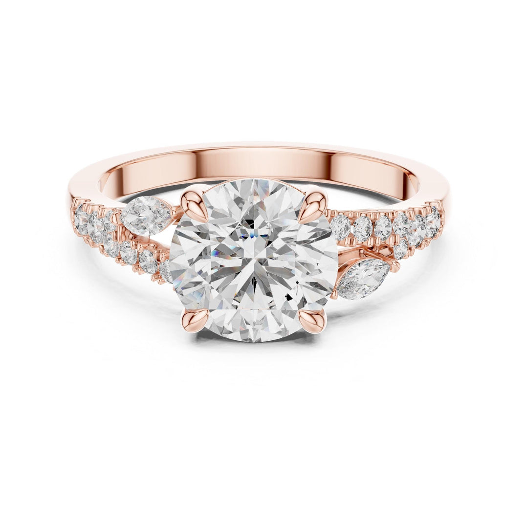 Round Cut Lab Grown Diamond Solitaire Ring, 2.27ct Total, Solid Gold