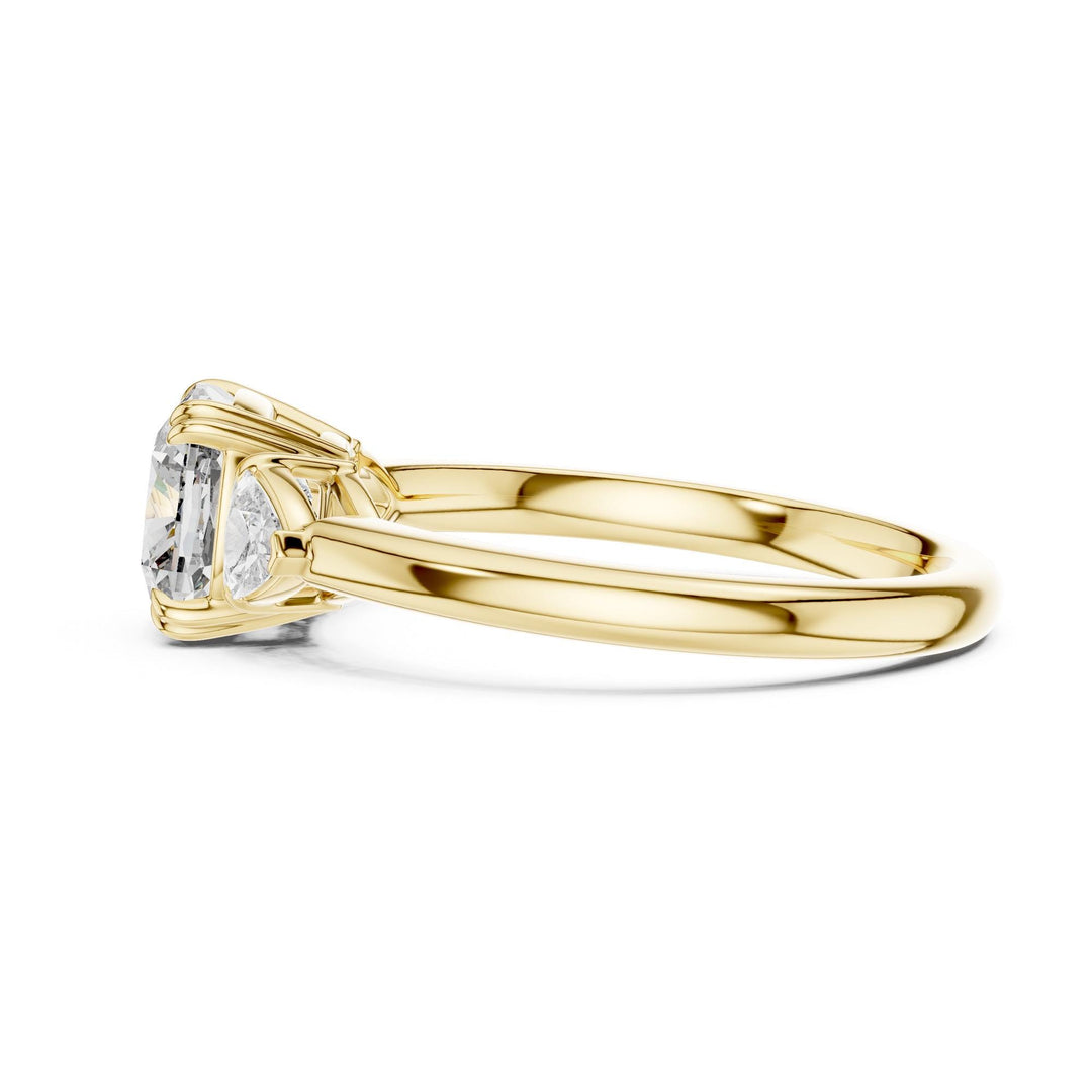 Cushion Cut Lab Grown Diamond Cluster Ring, 2.09ct Total, Solid Gold