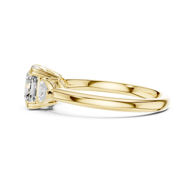 Cushion Cut Lab Grown Diamond Cluster Ring, 2.09ct Total, Solid Gold