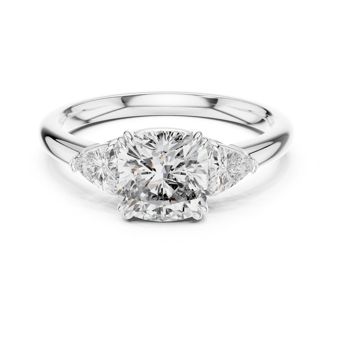 Cushion Cut Lab Grown Diamond Cluster Ring, 2.09ct Total, Solid Gold