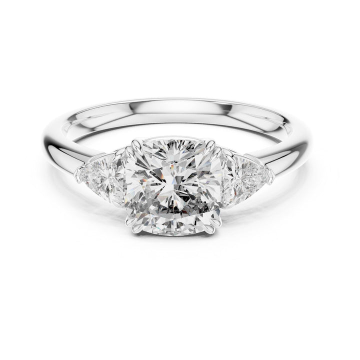 Cushion Cut Lab Grown Diamond Cluster Ring, 2.09ct Total, Solid Gold