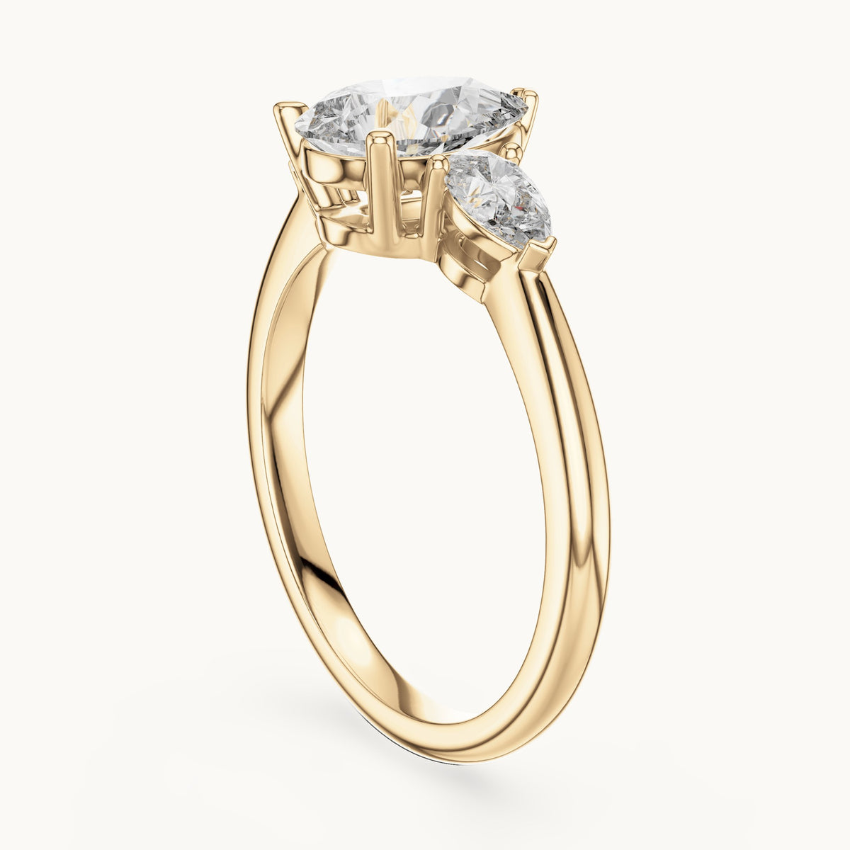 Pear cut lab-grown diamond cluster ring in 14K yellow gold, 1.53 CT TW, view 2
