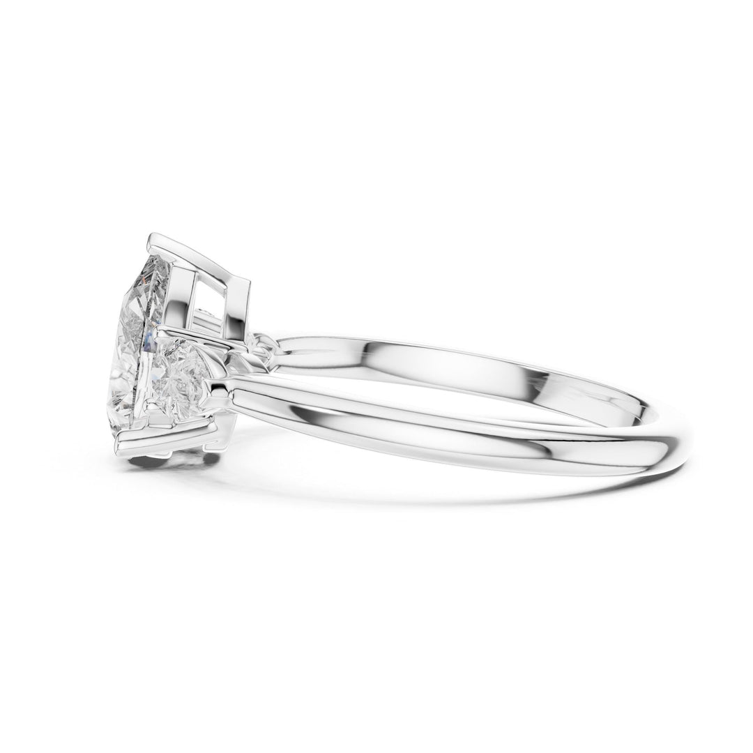 Pear Cut Lab Grown Diamond Cluster Ring, 1.53ct Total, Solid Gold