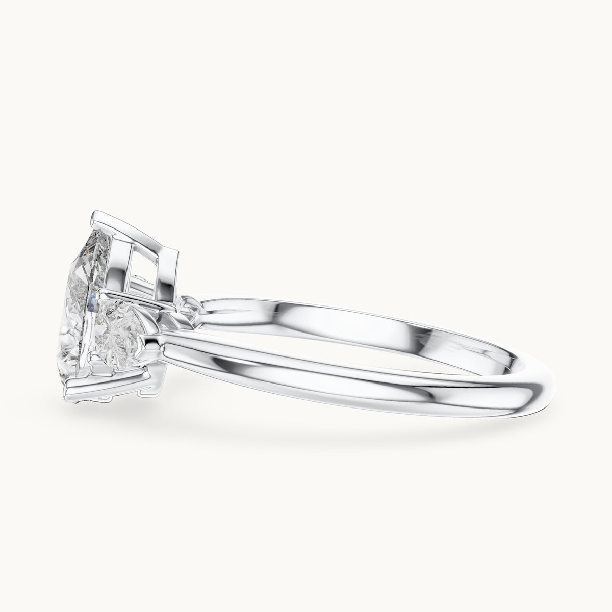Pear cut lab-grown diamond cluster ring in 14K white gold, 1.53 CT TW, view 2