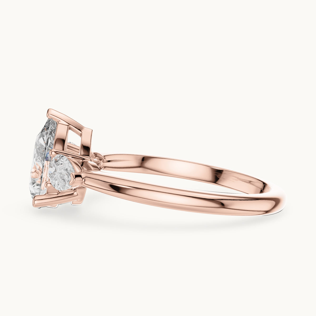 Pear cut lab-grown diamond cluster ring in 14K rose gold, 1.53 CT TW, view 2