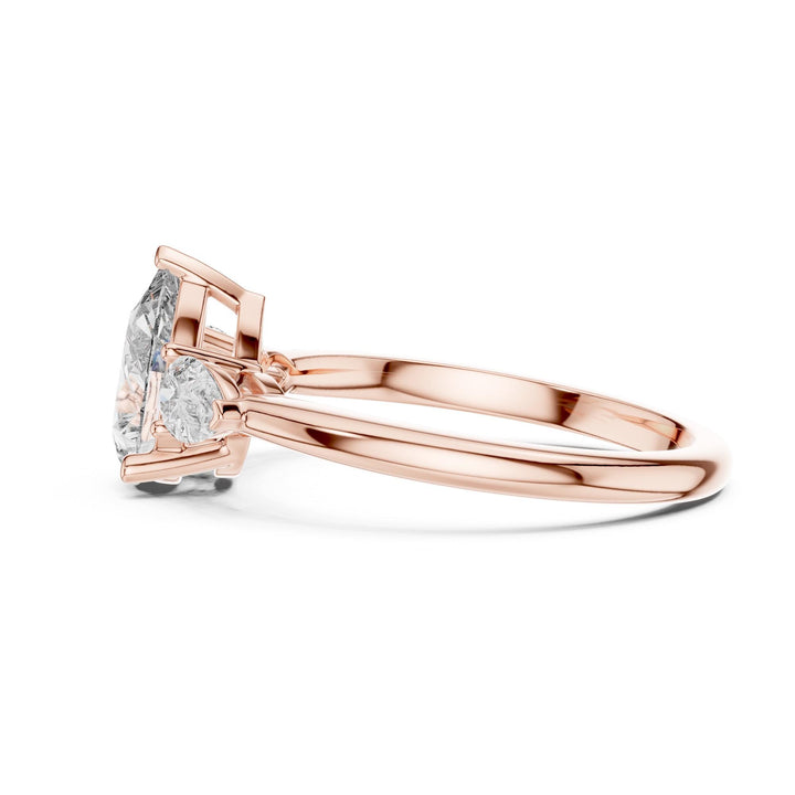 Pear Cut Lab Grown Diamond Cluster Ring, 1.53ct Total, Solid Gold