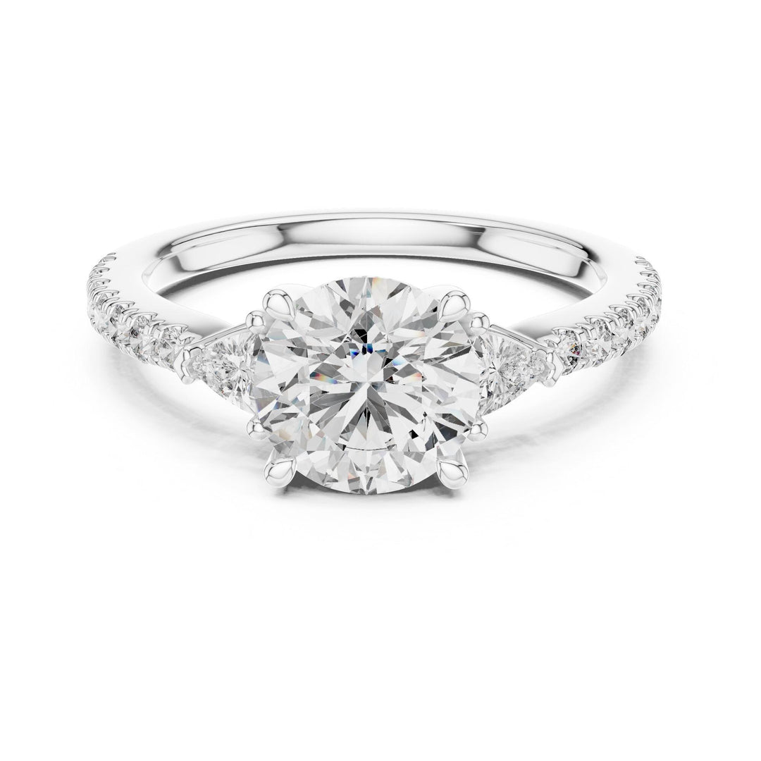 Round Cut Lab Grown Diamond Solitaire Ring, 1.78ct Total, Solid Gold