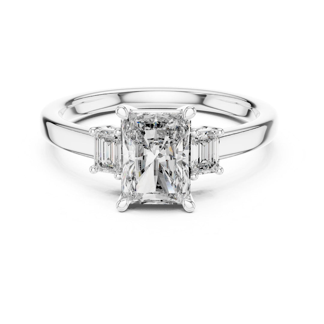 Radiant Cut Lab Grown Diamond Solitaire Ring, 1.70ct Total, Solid Gold