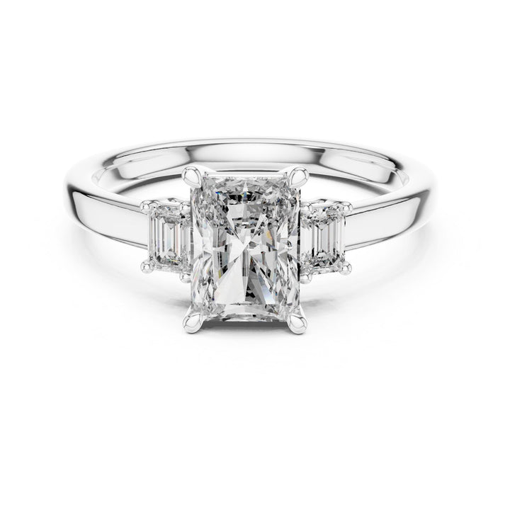 Radiant Cut Lab Grown Diamond Solitaire Ring, 1.70ct Total, Solid Gold