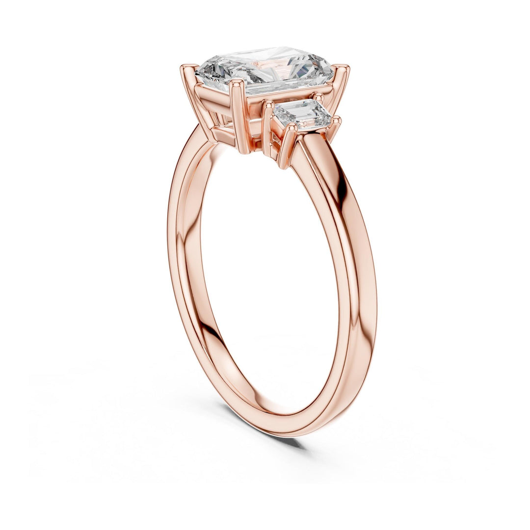 Radiant Cut Lab Grown Diamond Solitaire Ring, 1.70ct Total, Solid Gold
