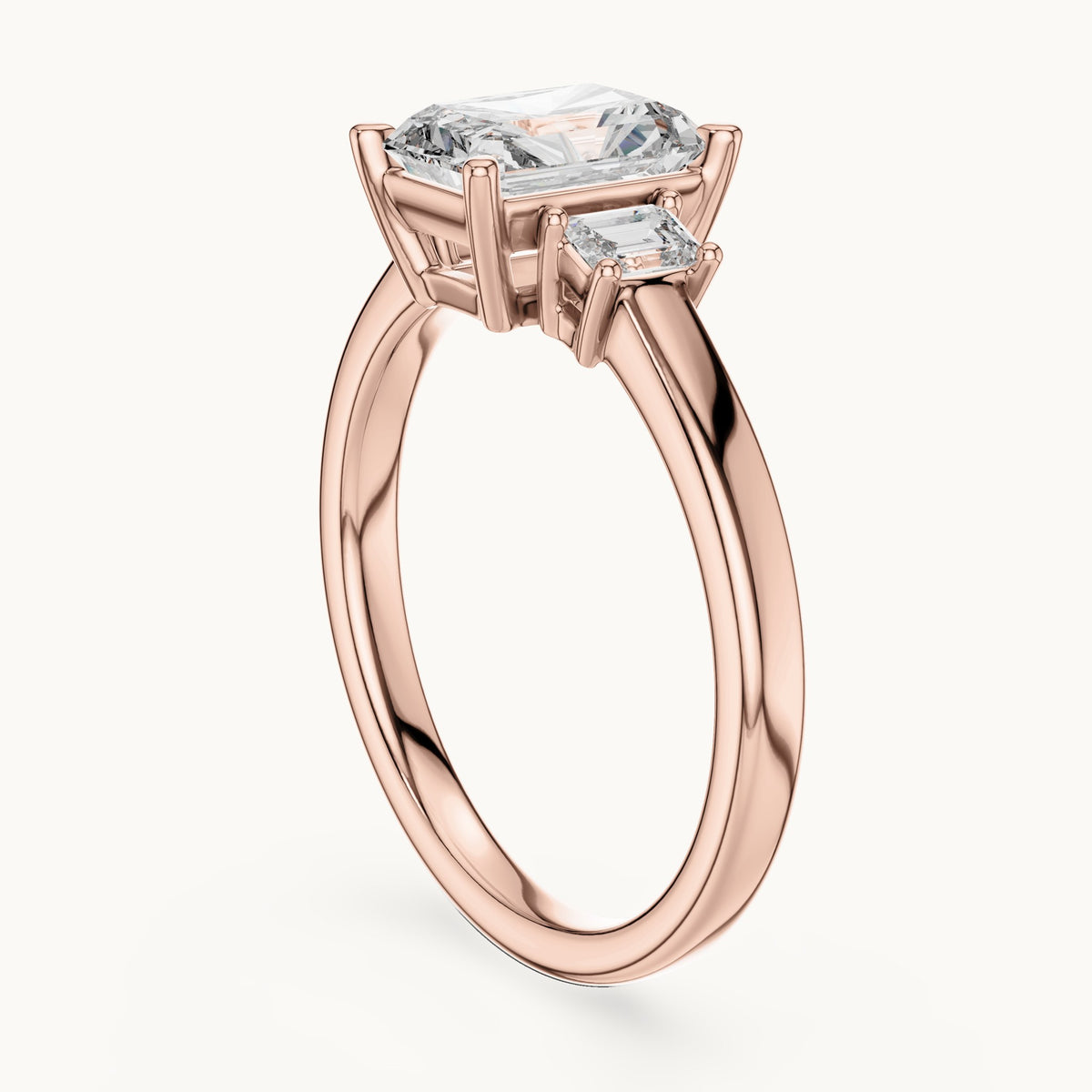Radiant Cut Lab Grown Diamond Solitaire Ring, 1.70ct Total, Solid Gold