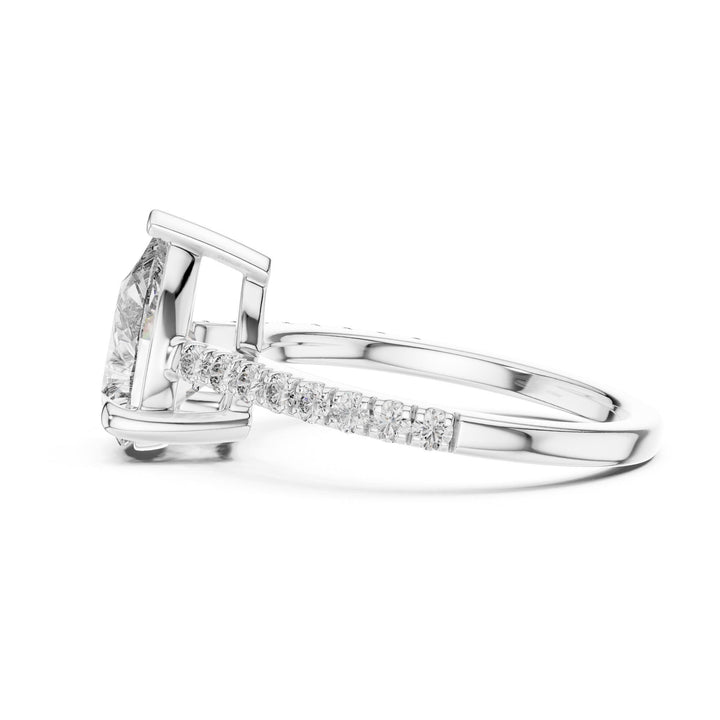 Pear Cut Lab Grown Diamond Solitaire Ring, 2.29ct Total, Solid Gold