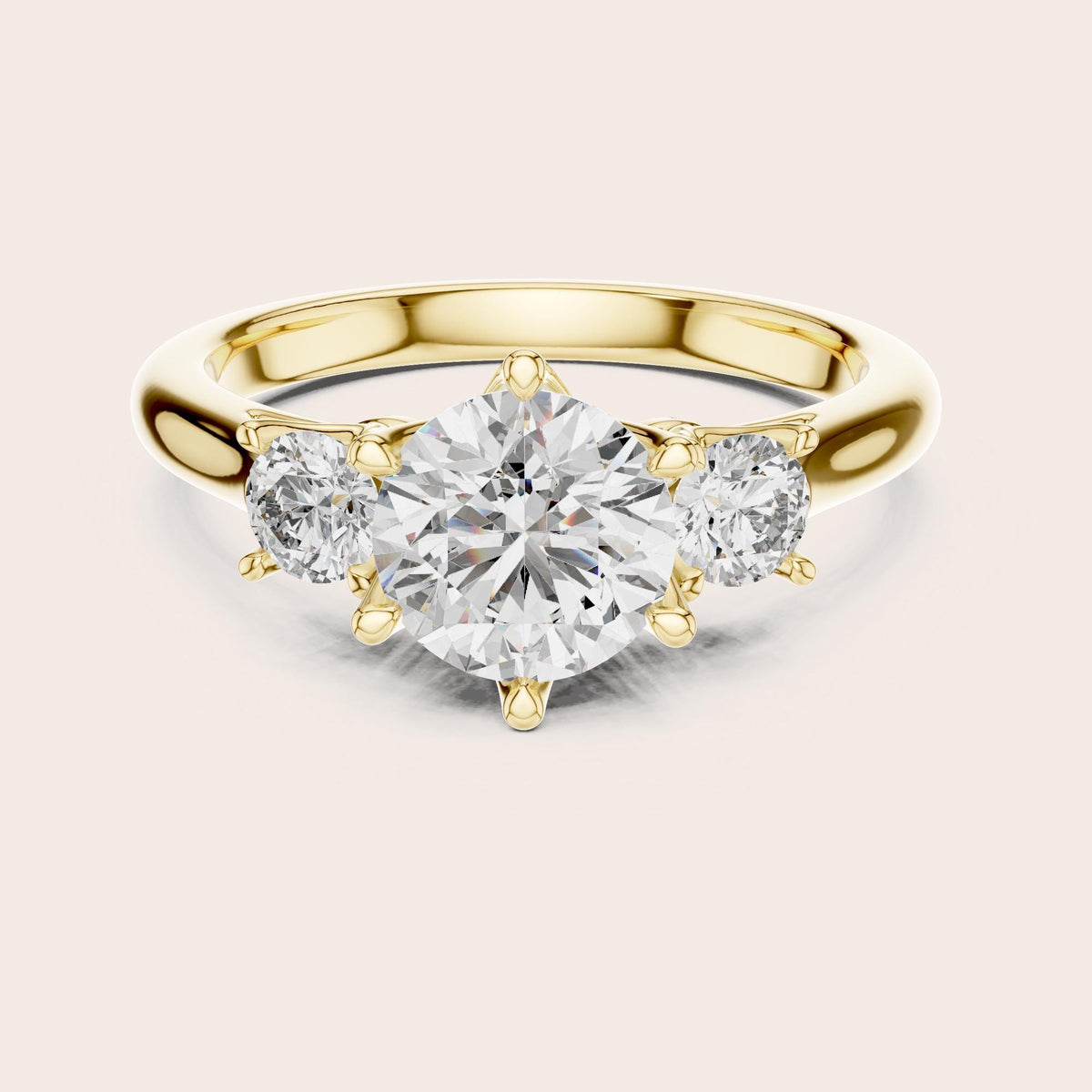 Round Cut Lab Grown Diamond Cluster Ring, 1.81ct Total, Solid Gold