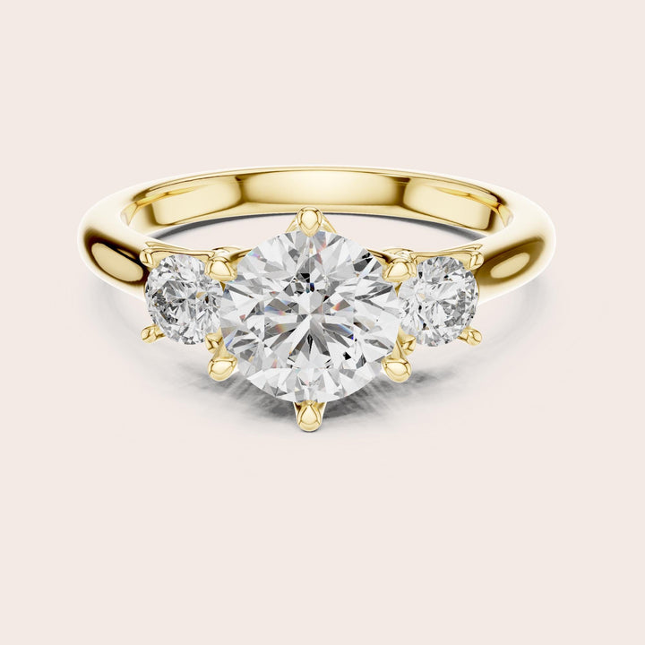 Round Cut Lab Grown Diamond Cluster Ring, 1.81ct Total, Solid Gold