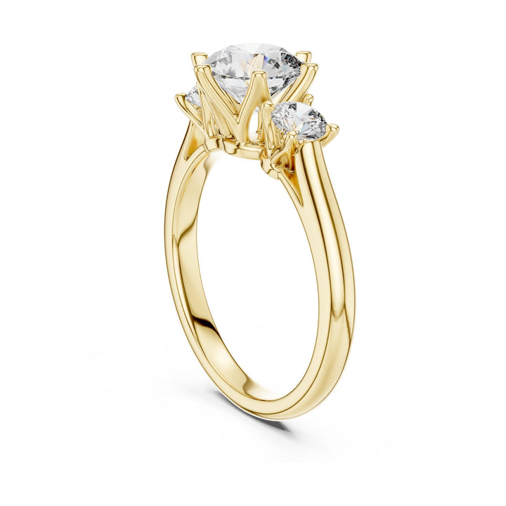 Round Cut Lab Grown Diamond Cluster Ring, 1.81ct Total, Solid Gold
