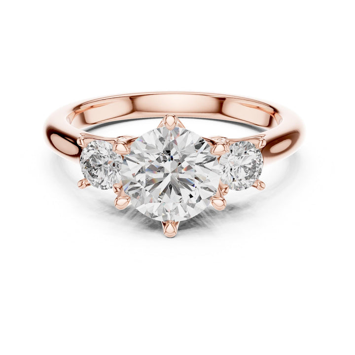 Round Cut Lab Grown Diamond Cluster Ring, 1.81ct Total, Solid Gold
