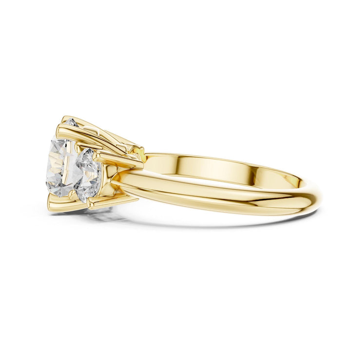 Round Cut Lab Grown Diamond Cluster Ring, 3.50ct Total, Solid Gold