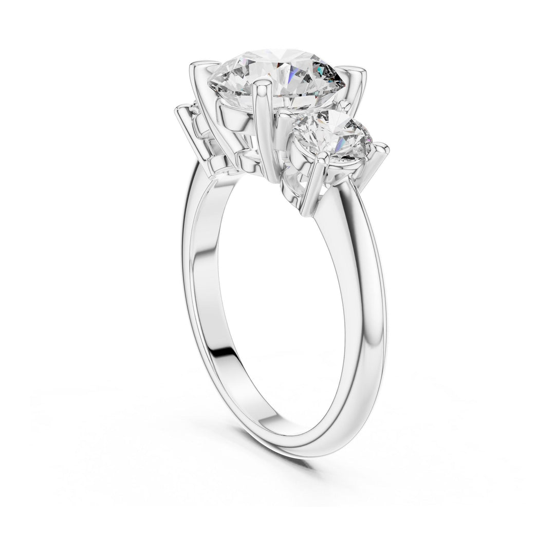 Round Cut Lab Grown Diamond Cluster Ring, 3.50ct Total, Solid Gold