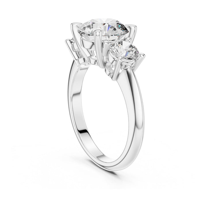 Round Cut Lab Grown Diamond Cluster Ring, 3.50ct Total, Solid Gold