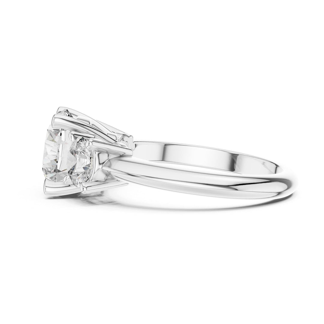 Round Cut Lab Grown Diamond Cluster Ring, 3.50ct Total, Solid Gold