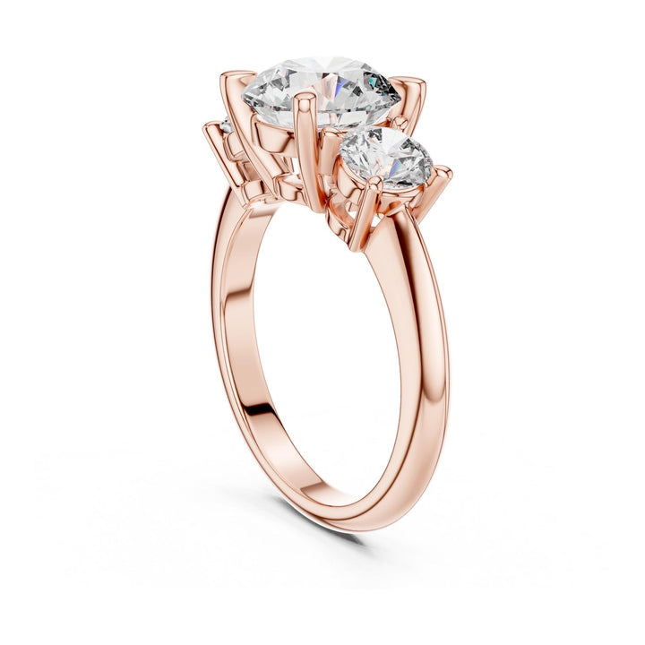 Round Cut Lab Grown Diamond Cluster Ring, 3.50ct Total, Solid Gold