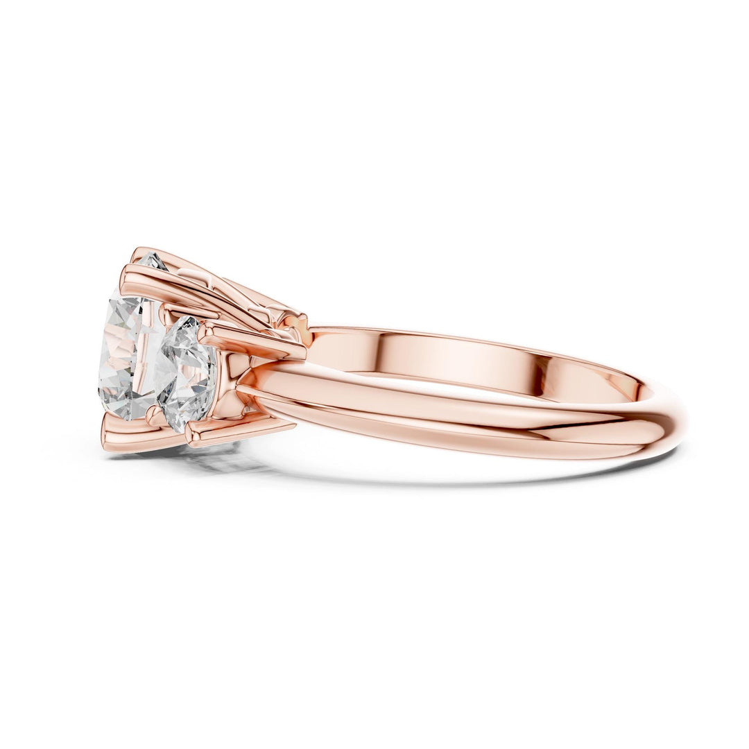 Round Cut Lab Grown Diamond Cluster Ring, 3.50ct Total, Solid Gold