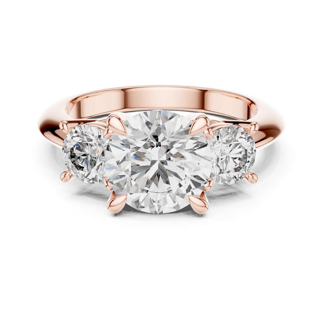 Round Cut Lab Grown Diamond Cluster Ring, 3.50ct Total, Solid Gold
