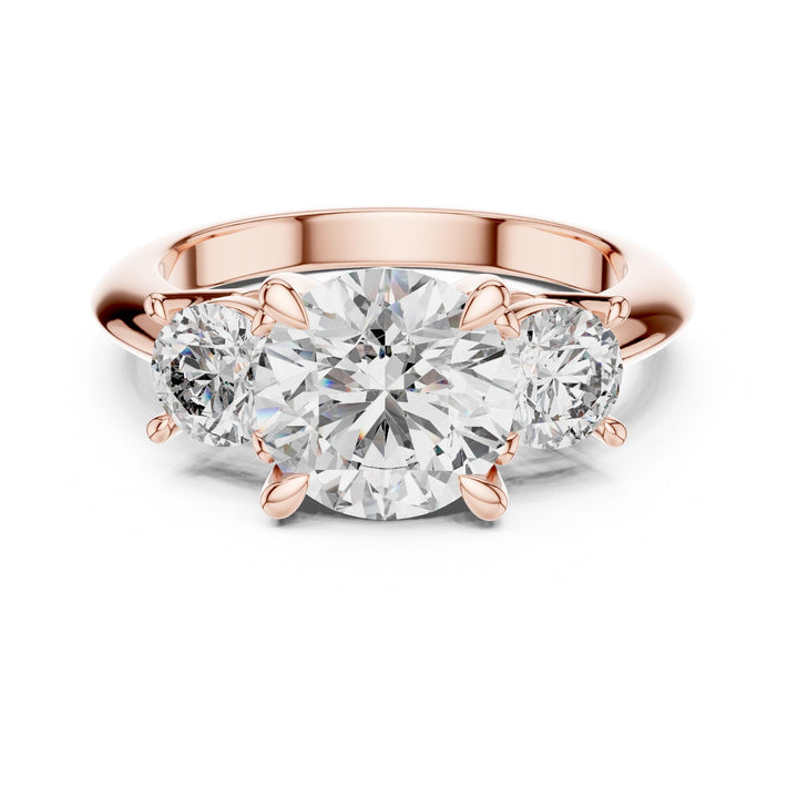 Round Cut Lab Grown Diamond Cluster Ring, 3.50ct Total, Solid Gold