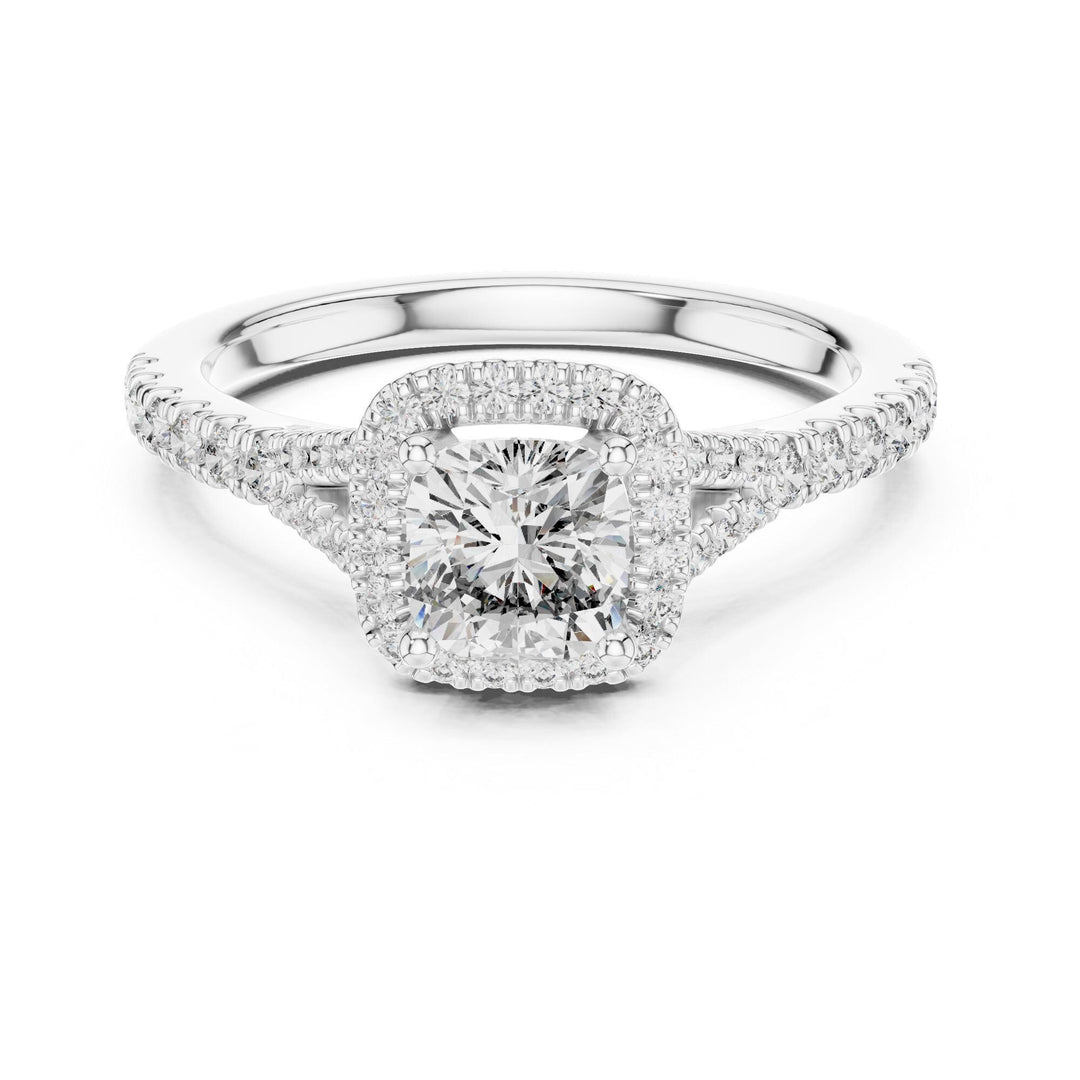 Cushion Cut Lab Grown Diamond Solitaire Ring, 1.38ct Total, Solid Gold