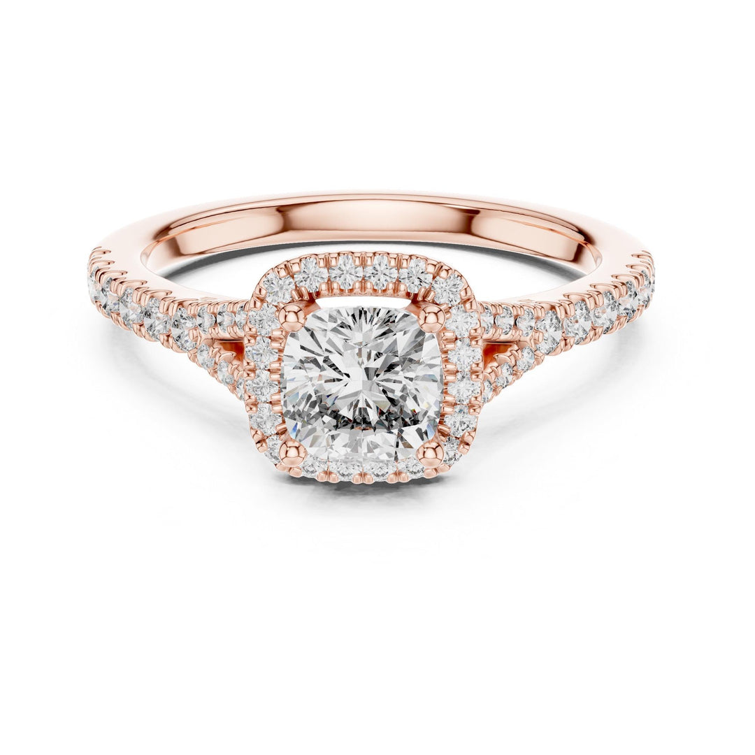 Cushion Cut Lab Grown Diamond Solitaire Ring, 1.38ct Total, Solid Gold