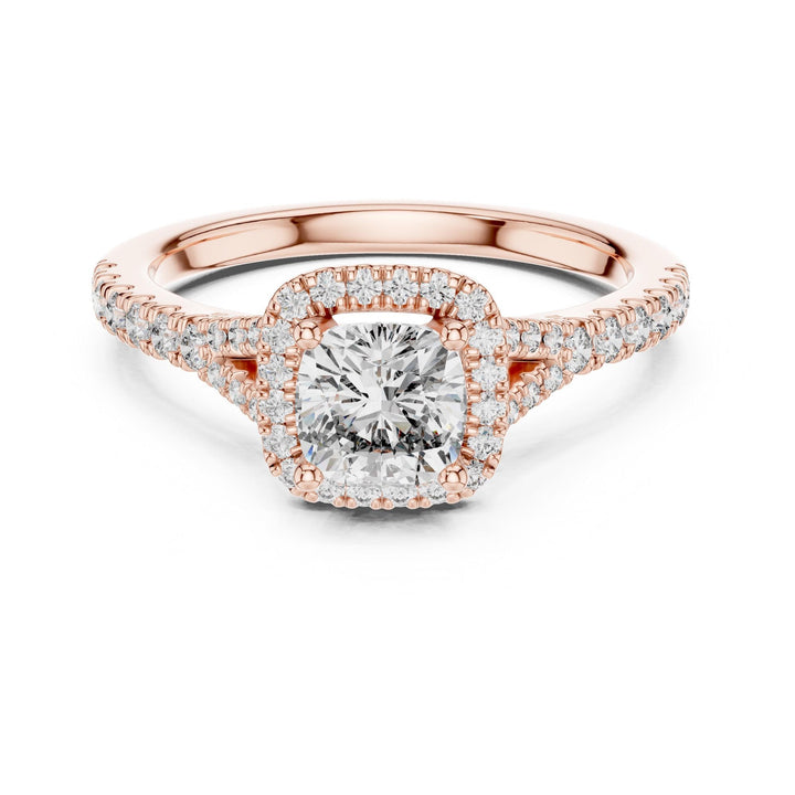 Cushion Cut Lab Grown Diamond Solitaire Ring, 1.38ct Total, Solid Gold