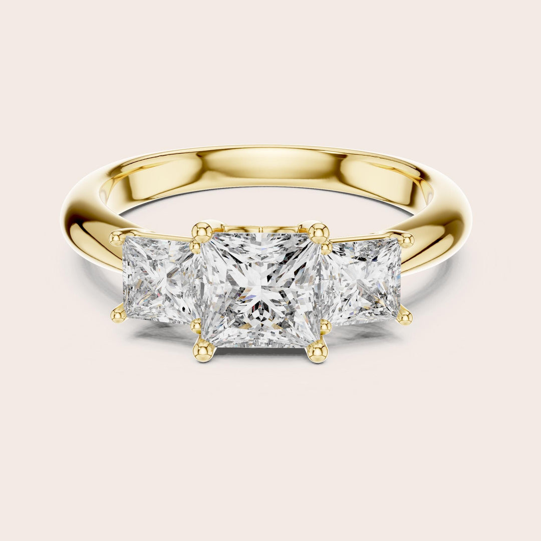 Princess Cut Lab Grown Diamond Cluster Ring, 2.00ct Total, Solid Gold