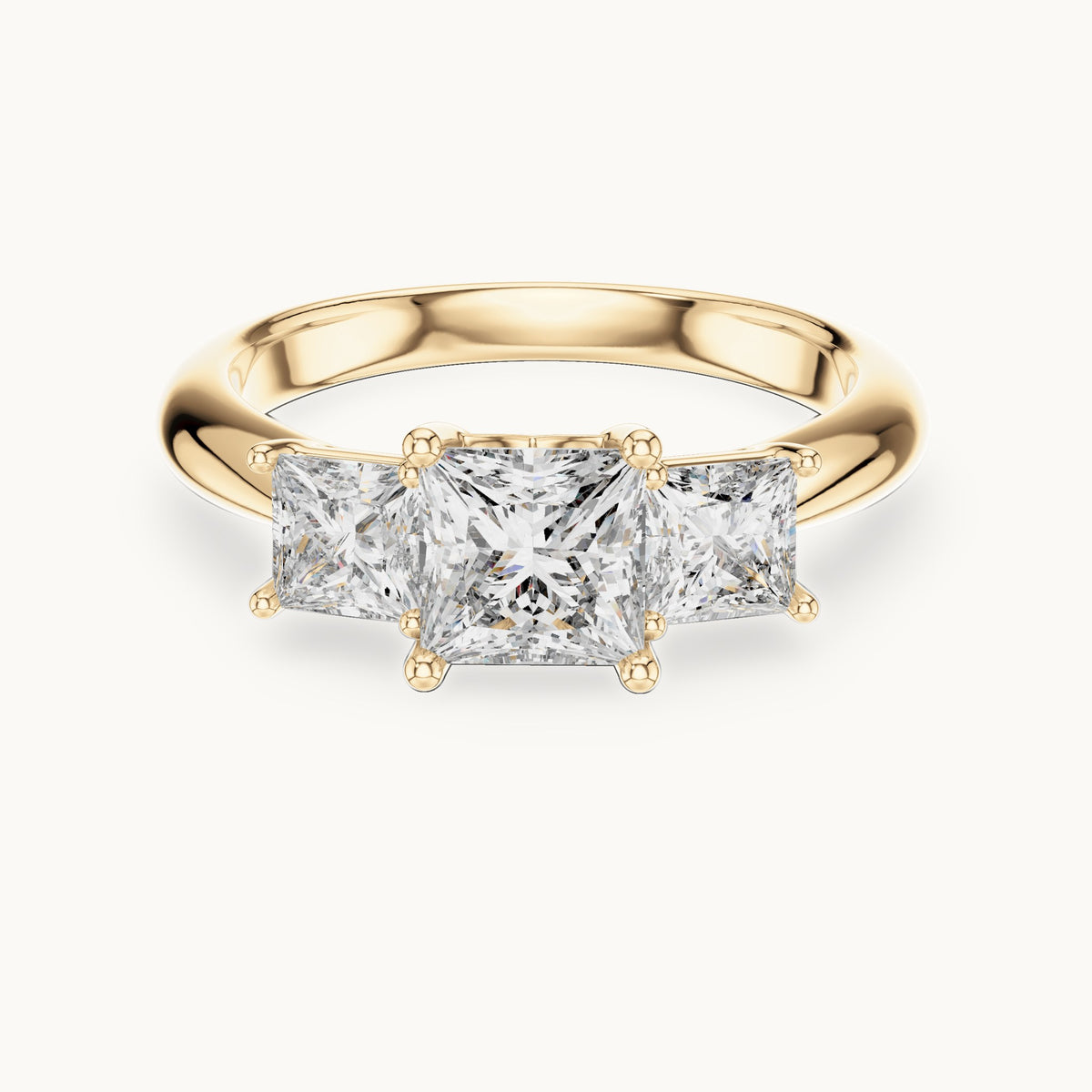 Princess Cut Lab Grown Diamond Cluster Ring, 2.00ct Total, Solid Gold