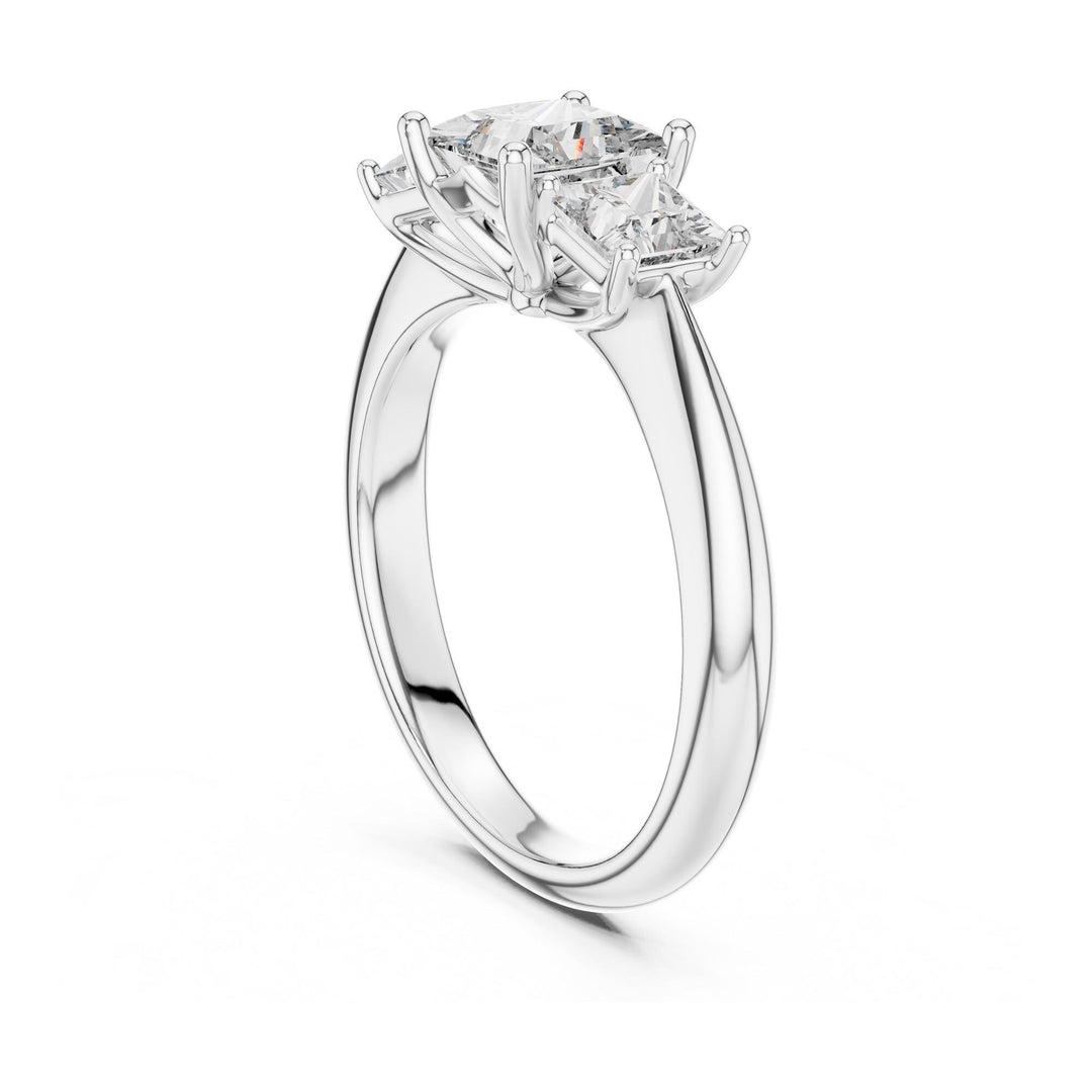 Princess Cut Lab Grown Diamond Cluster Ring, 2.00ct Total, Solid Gold