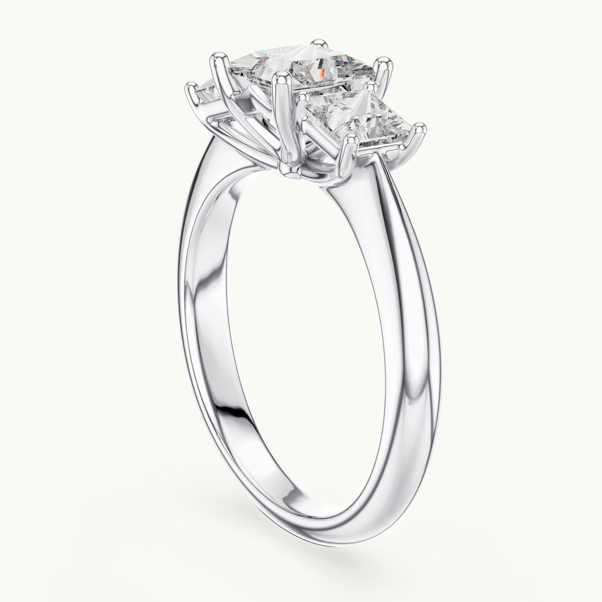 Princess Cut Lab Grown Diamond Cluster Ring, 2.00ct Total, Solid Gold